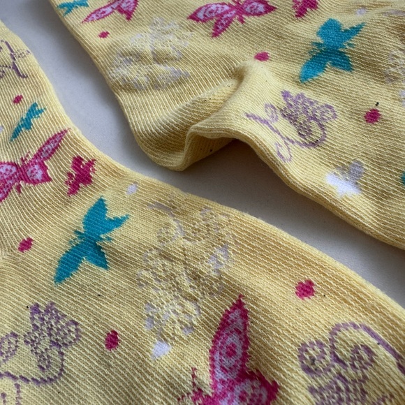 Vintage Yellow Butterfly girly Socks ONE SIZE - Picture 4 of 7